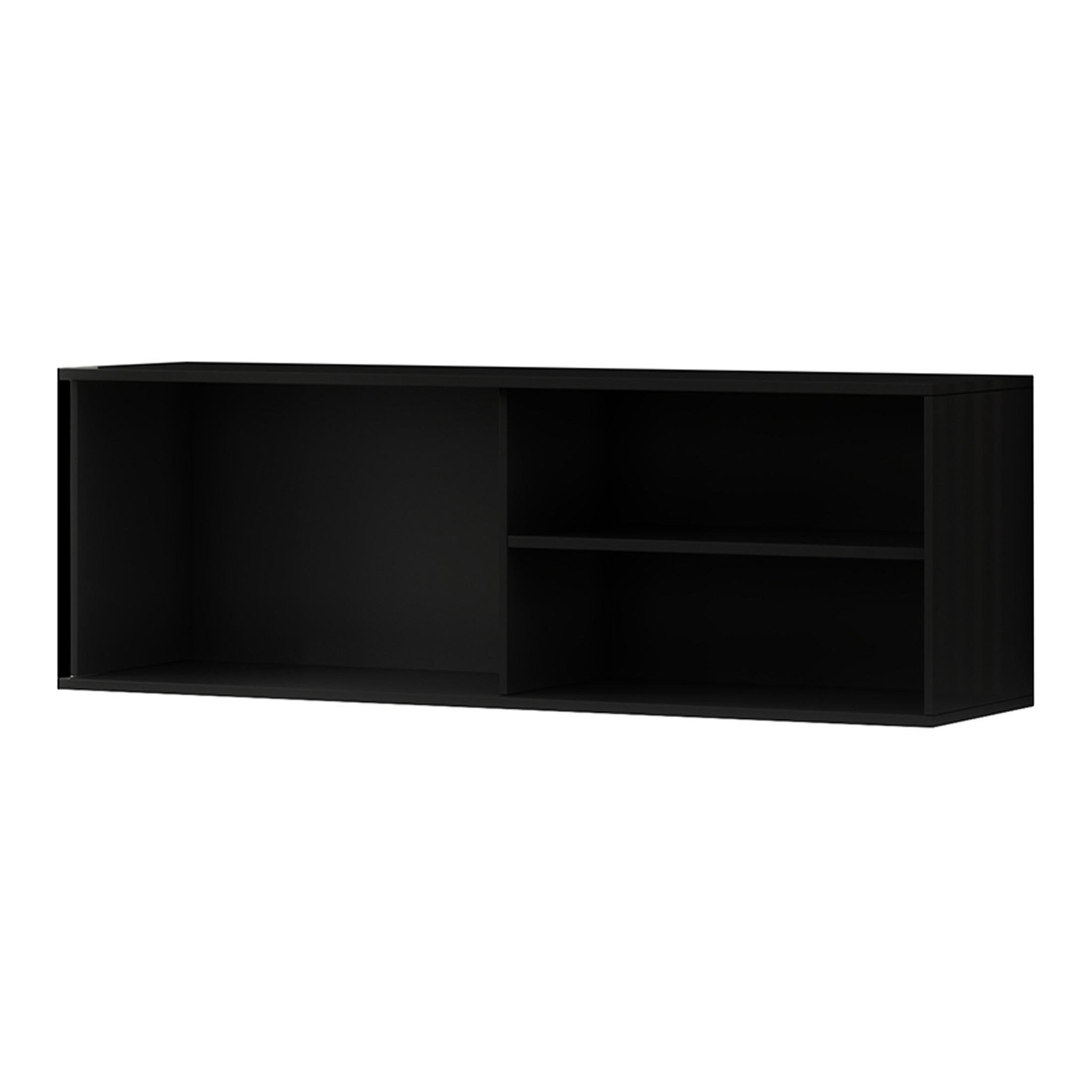 Voir la diapositive 4 : BEST MOBILIER Savanna - meuble tv suspendu - effet bois et noir - 2 niches et 1 porte - 150 cm
