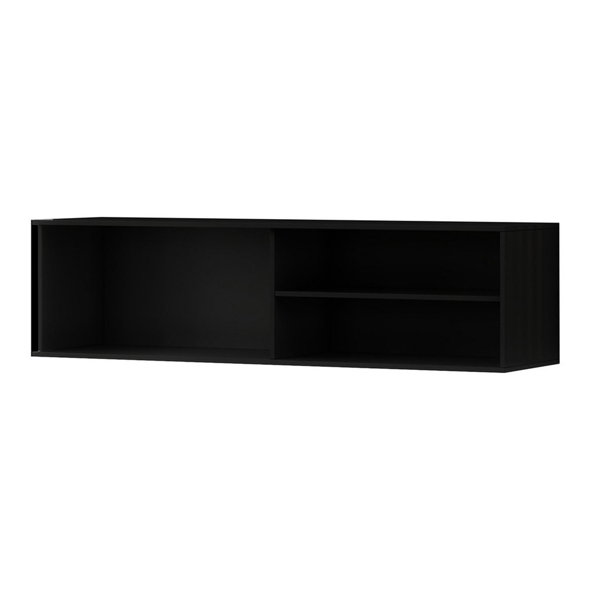 BEST MOBILIER Savanna - meuble tv suspendu - effet bois et noir - 150 cm