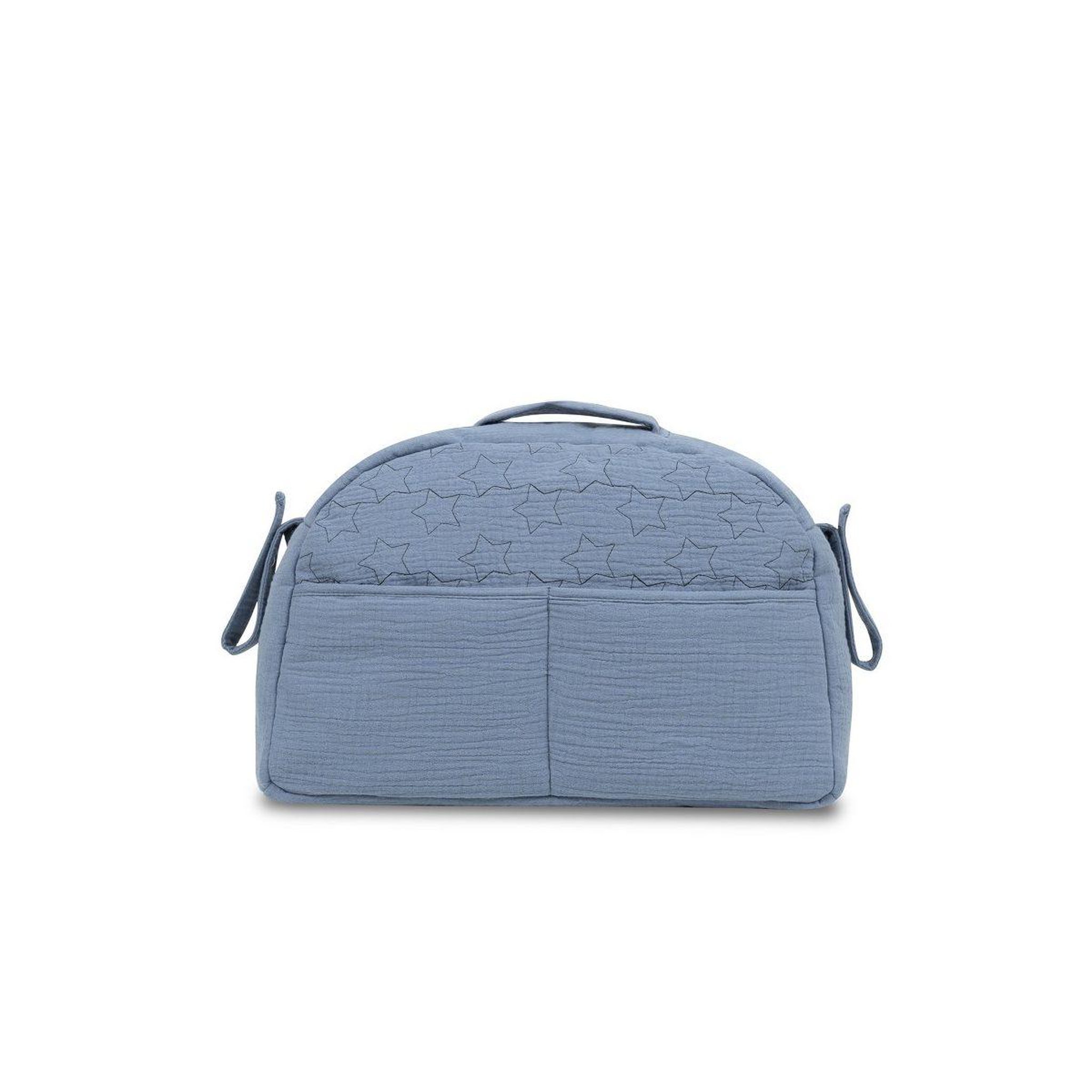INTERBABY Sac à langer  étoiles - coton mousseline - bleu foncé - trousse et matelas à langer