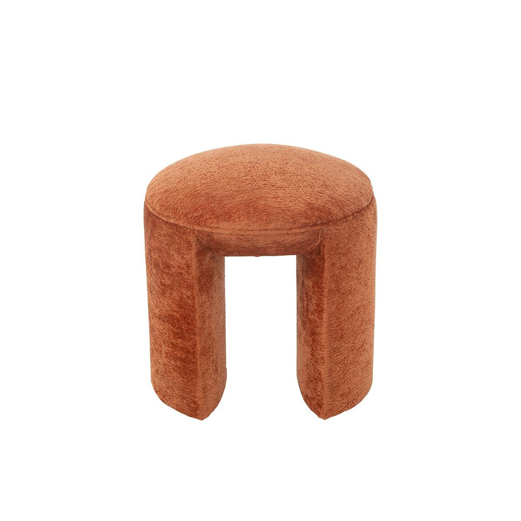 Voir la diapositive 2 : J-LINE Pouf rond design  anise  44cm orange rouille