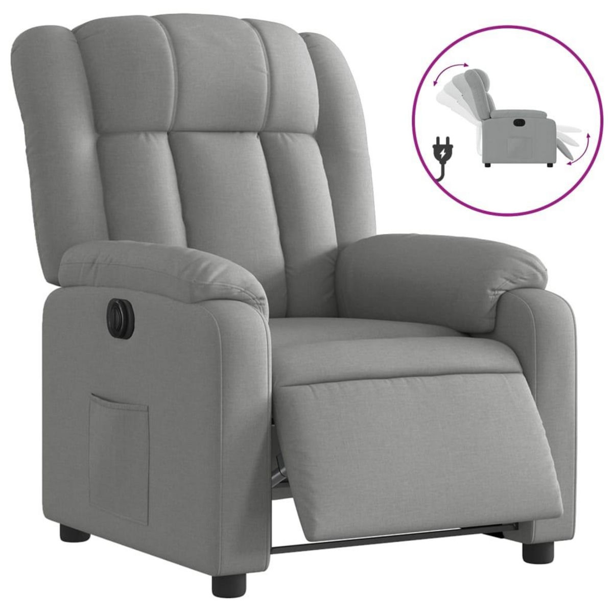 VIDAXL Fauteuil inclinable electrique Gris clair Tissu