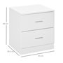 Voir la diapositive 3 : HOMCOM Chevet table de nuit style contemporain 2 tiroirs poignées alu blanc