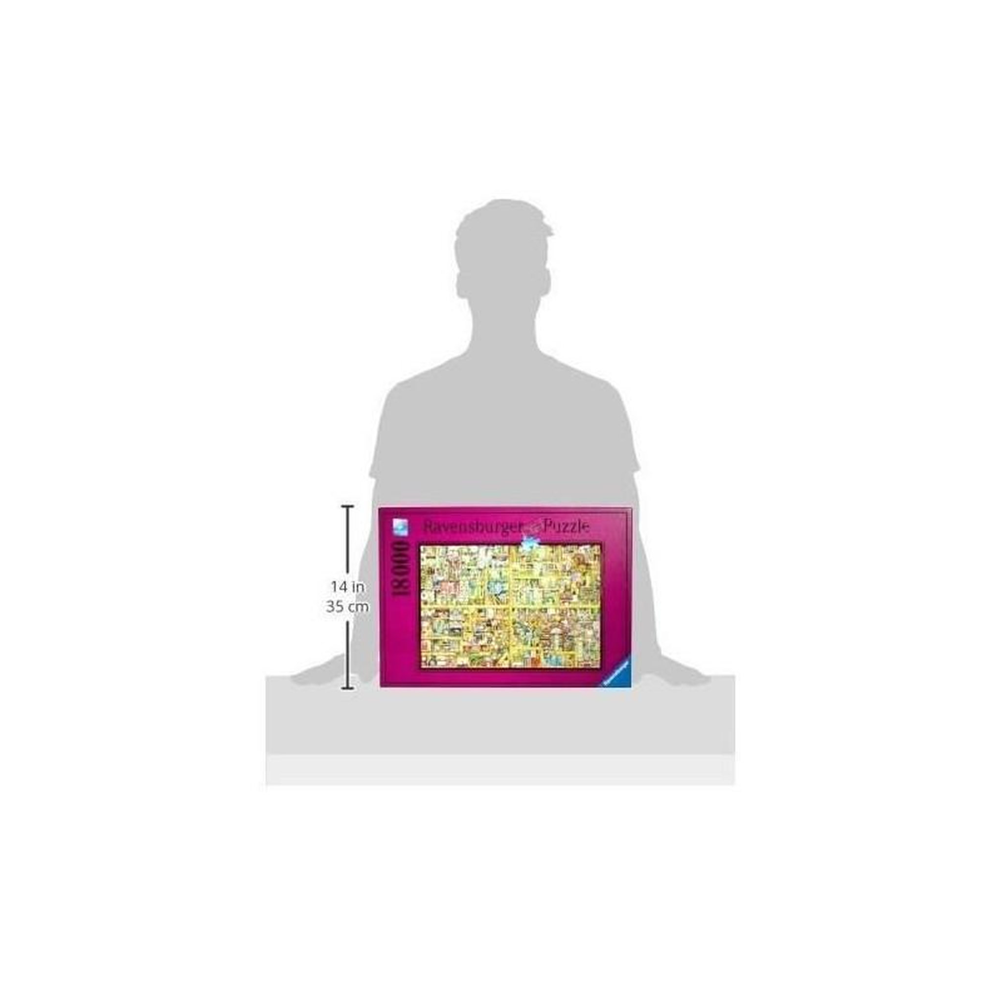 Voir la diapositive 3 : RAVENSBURGER Puzzle adulte 18000 pièces Bibliothèque magique paysage détaillé défi extrême – Educa