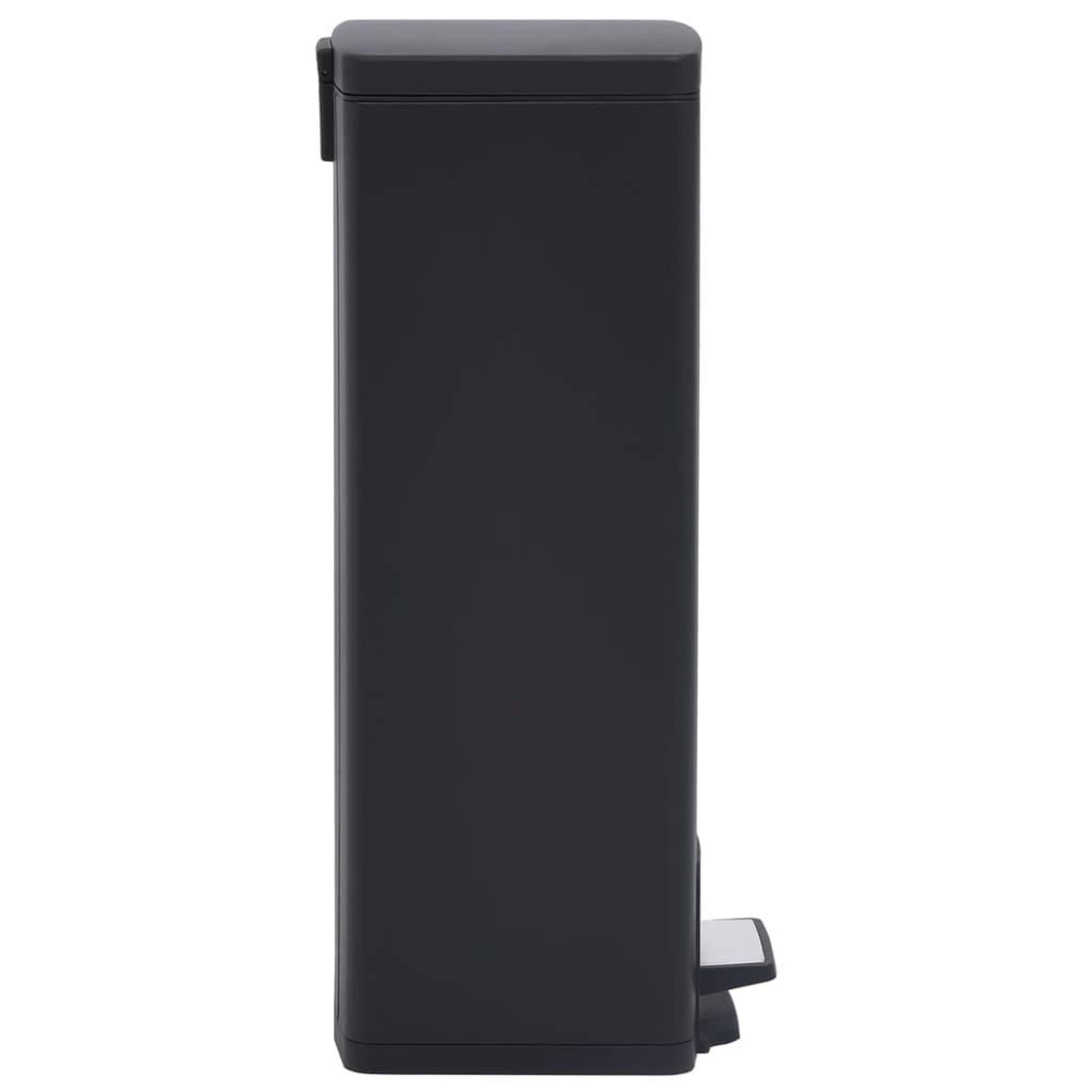Voir la diapositive 4 : VIDAXL Poubelle a pedale anti-empreinte 30 L Noir Acier inoxydable