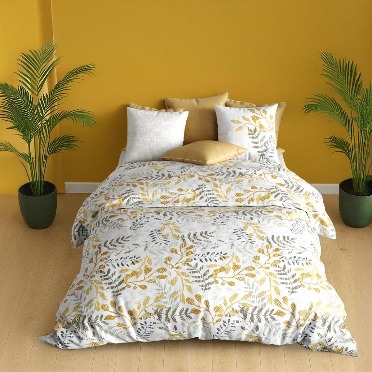 Les Ateliers du Linge Parure de housse de couette 100% coton bio 57fils eloa