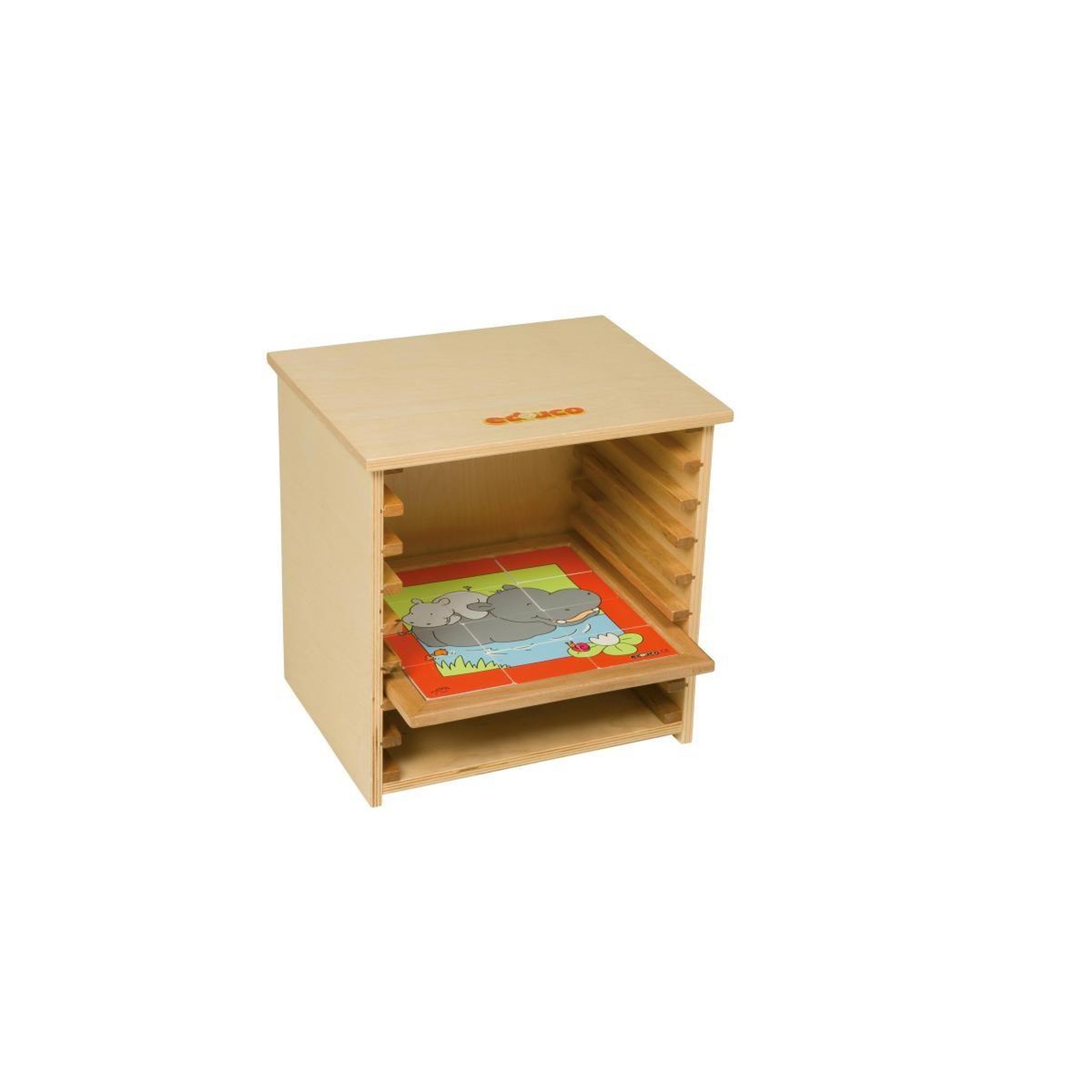 Voir la diapositive 3 : EDUCO Casier de puzzle - tailles de puzzle 24 x 24