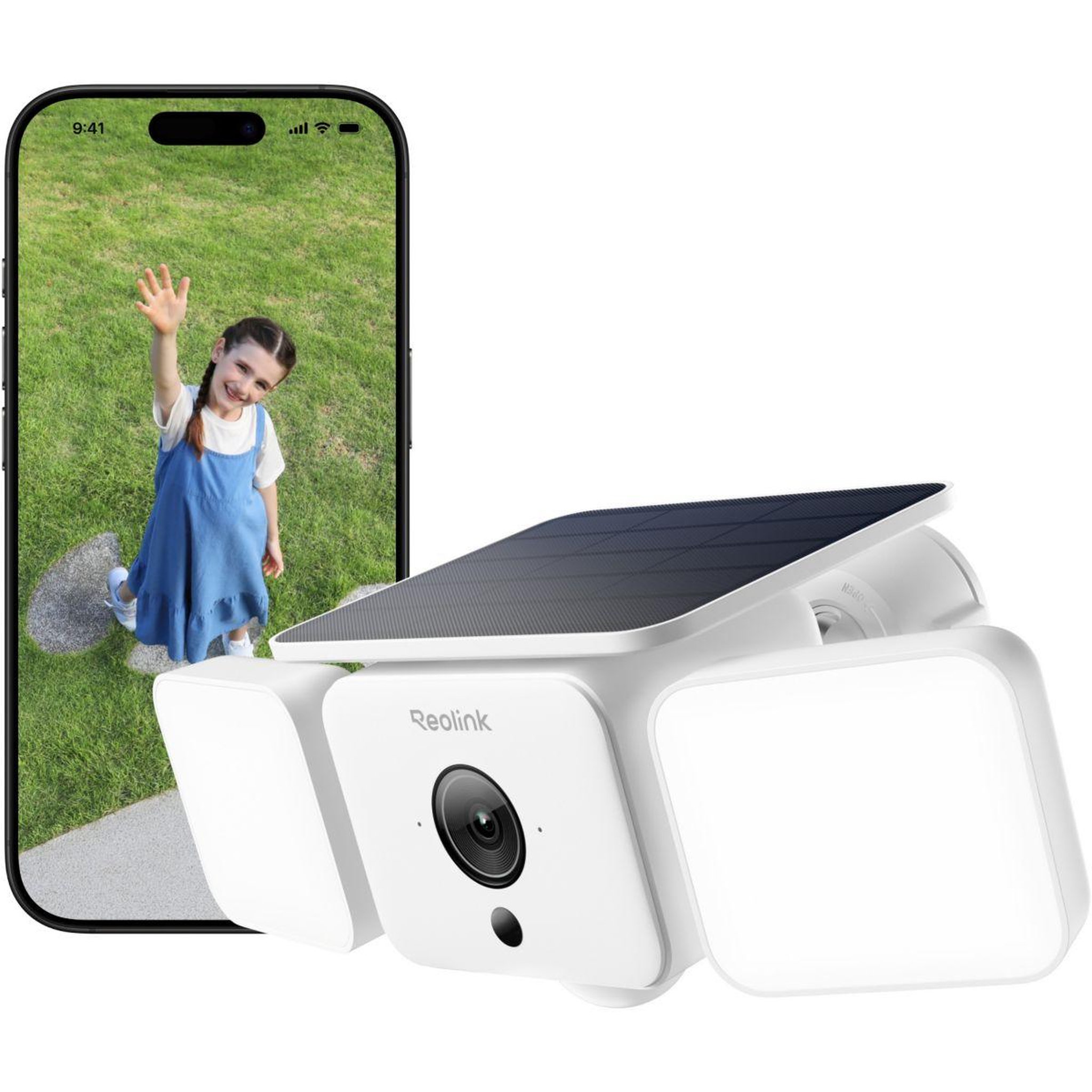 Voir la diapositive 3 : REOLINK Caméra de surveillance F310B Floodlight solaire
