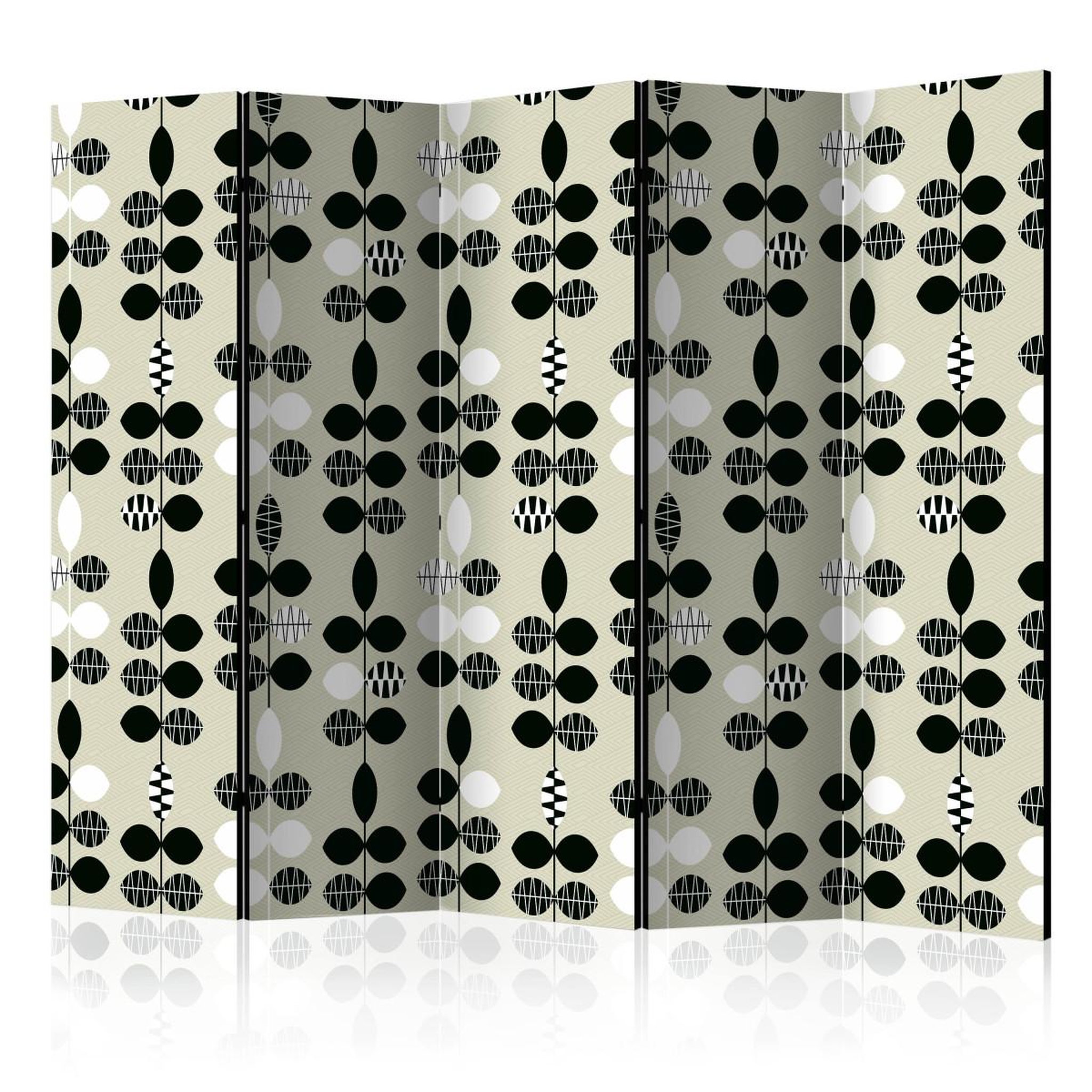Paris Prix Paravent 5 volets  black & white dots  172x225cm