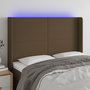 Voir la diapositive 1 : VIDAXL Tete de lit a LED Marron fonce 147x16x118/128 cm Tissu