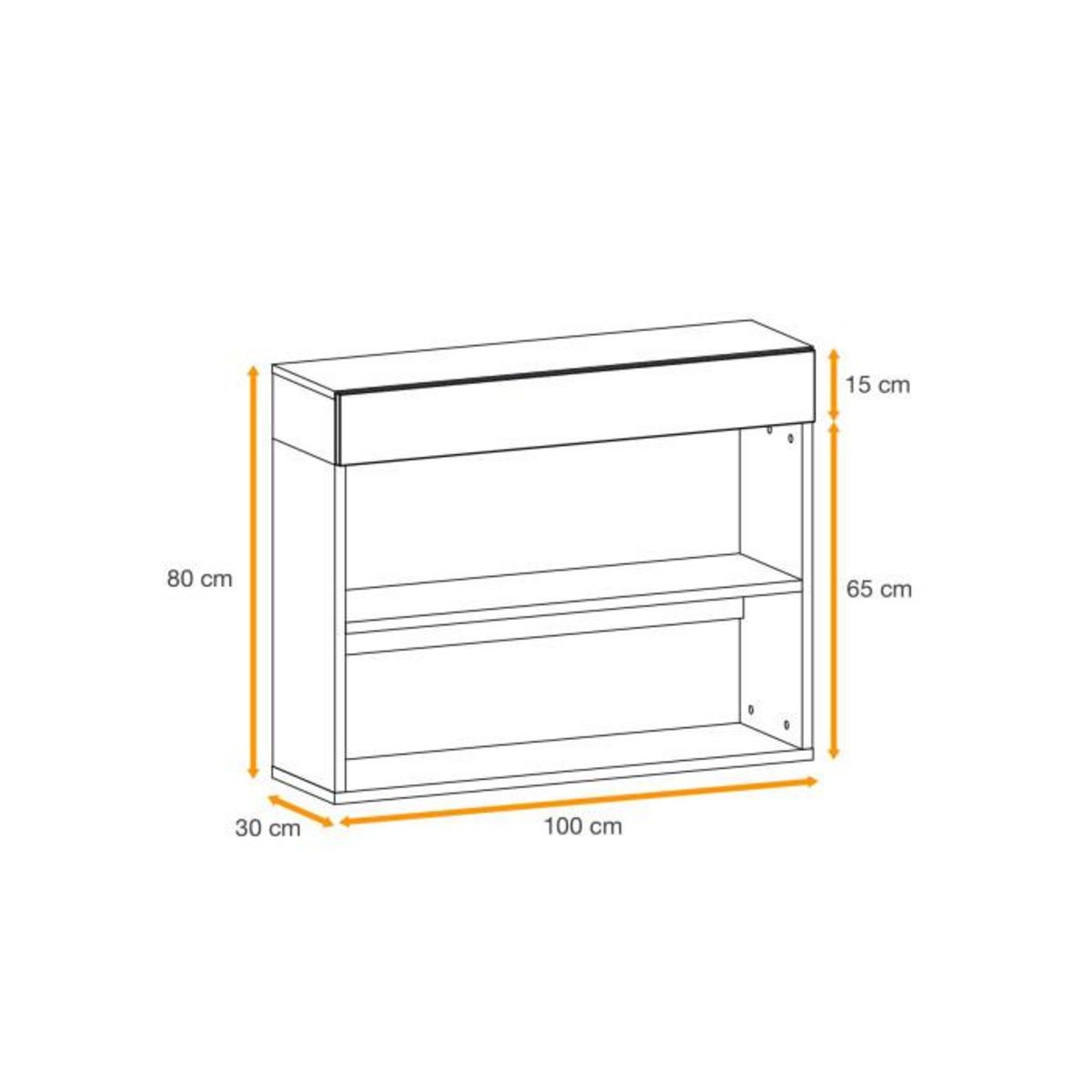 Paris Prix Étagère Murale 2 Niveaux & Tiroir  Easy  100cm Blanc