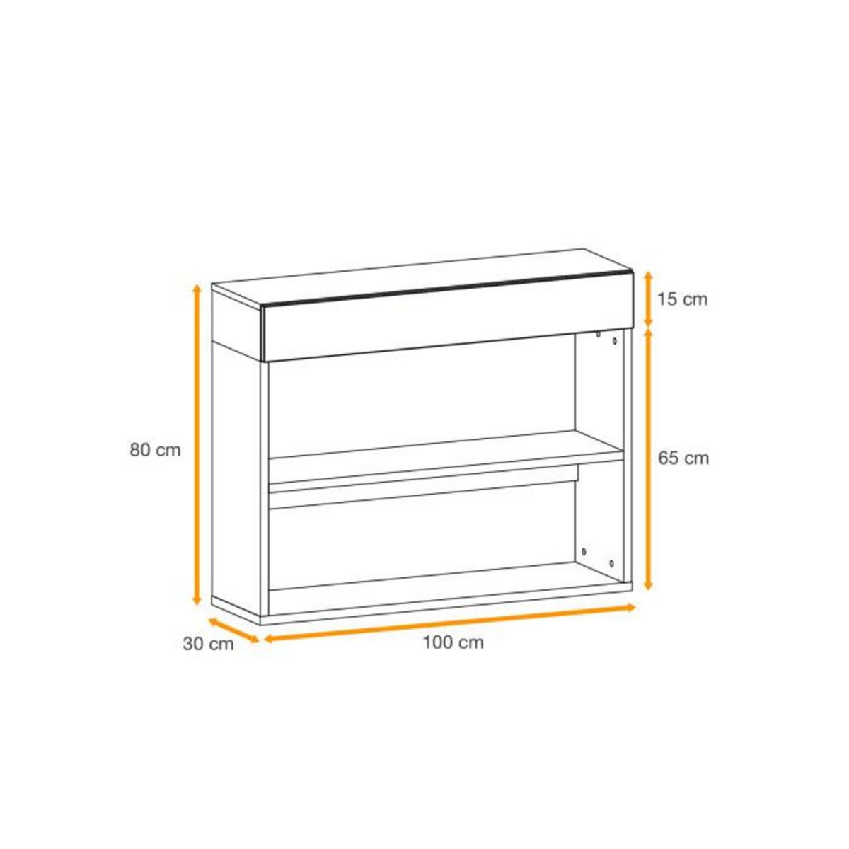 Paris Prix Étagère Murale 2 Niveaux & Tiroir  Easy  100cm Blanc
