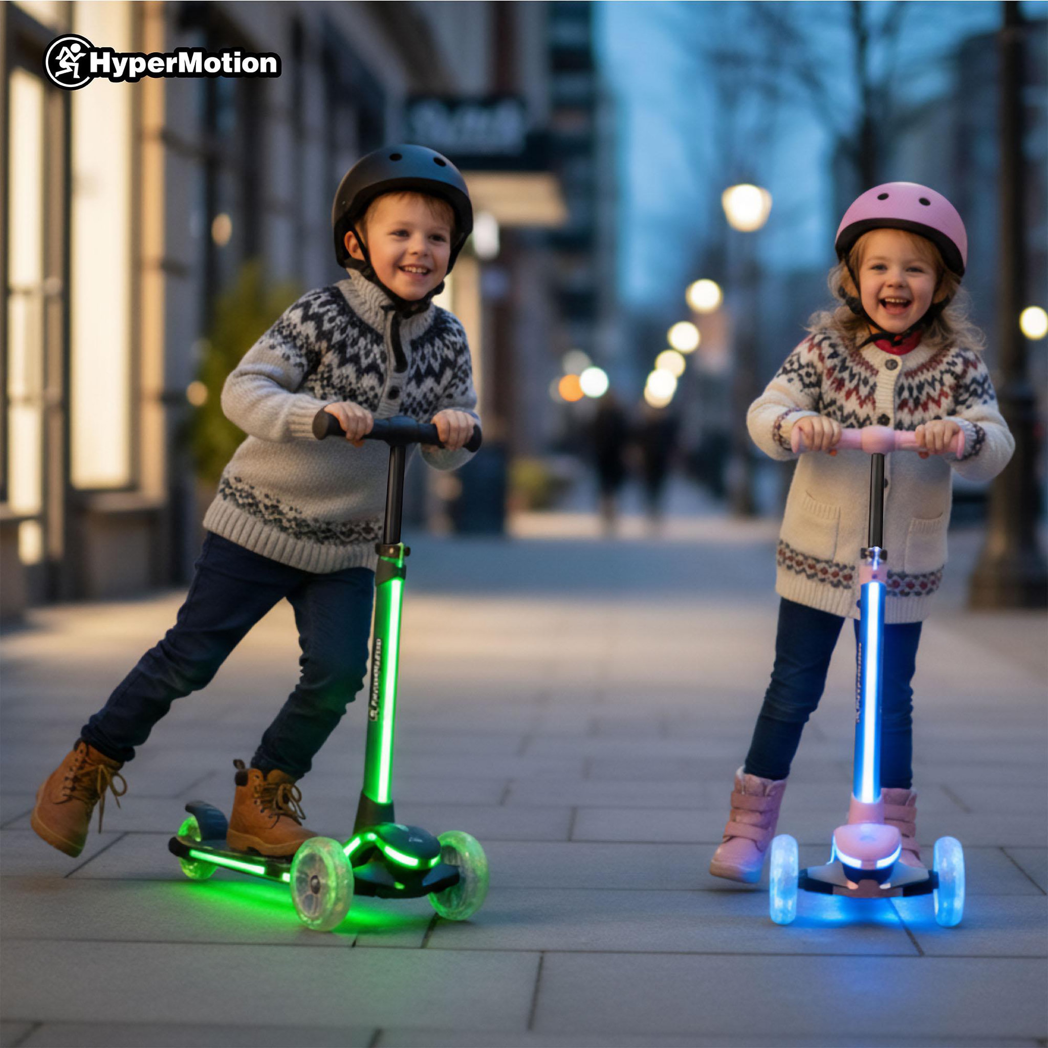 Voir la diapositive 3 : HYPERMOTION Trottinette Enfant +3 ans, 3 Roues HyperMotion RouesLED - Rose