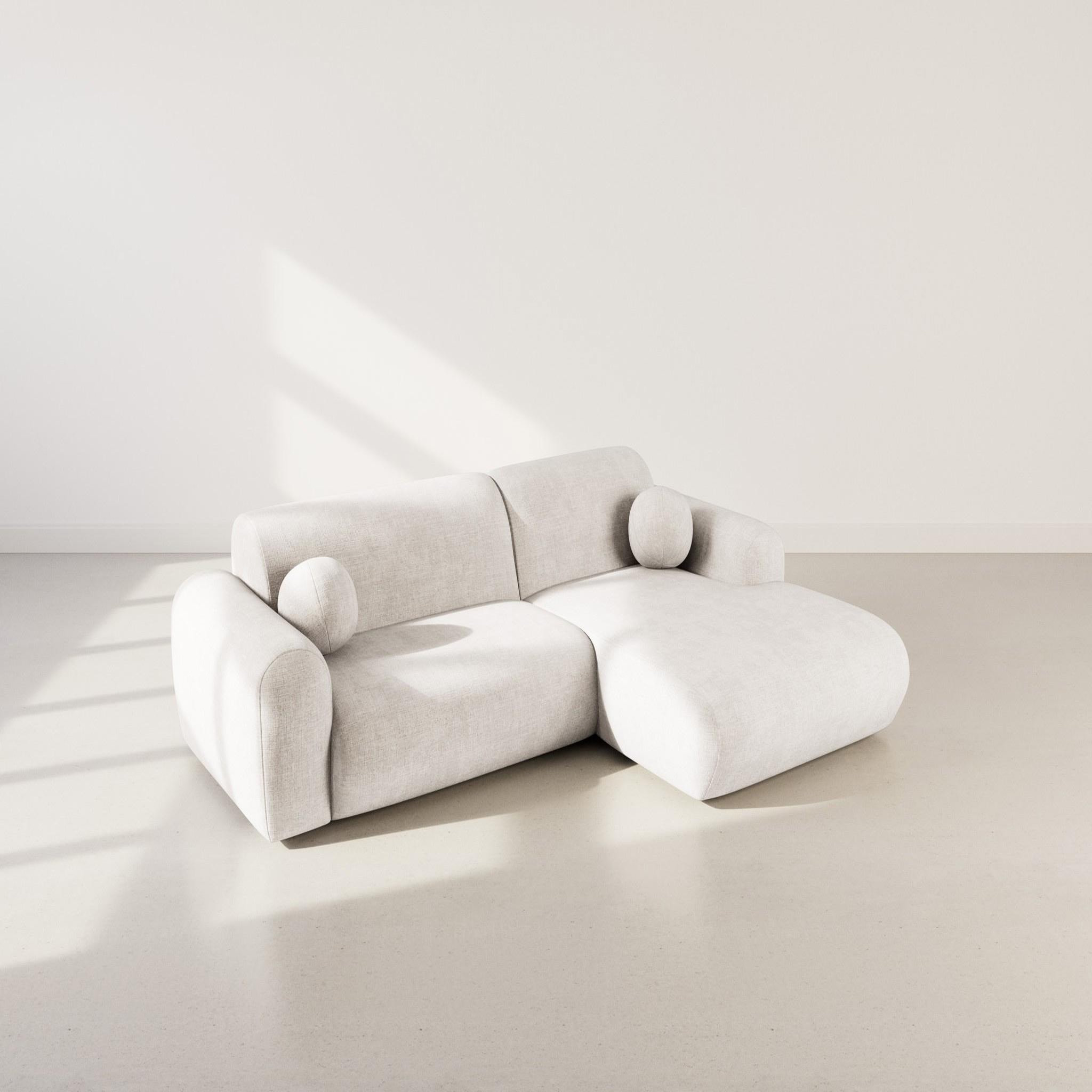Voir la diapositive 3 : LISA DESIGN Louise - canapé d'angle droit 4 places en velours texturé