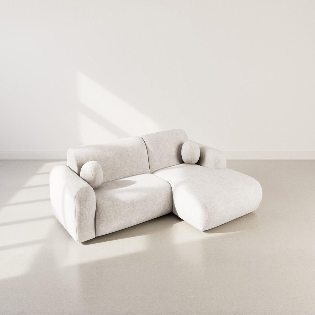 LISA DESIGN Louise - canapé d'angle droit 4 places en velours texturé