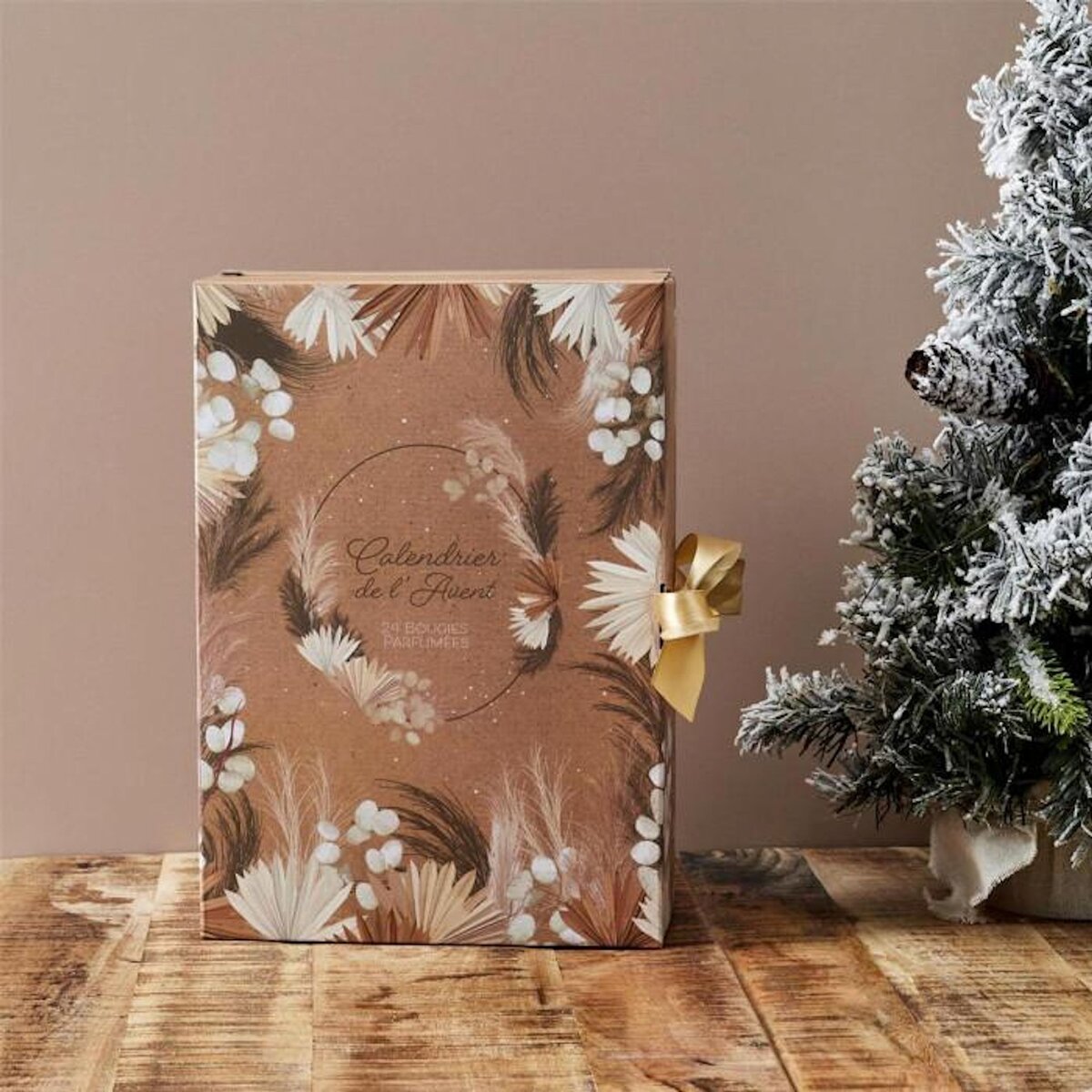 Paris Prix Calendrier de l'Avent 24 Bougies Parfumées  Nature  30cm Marron