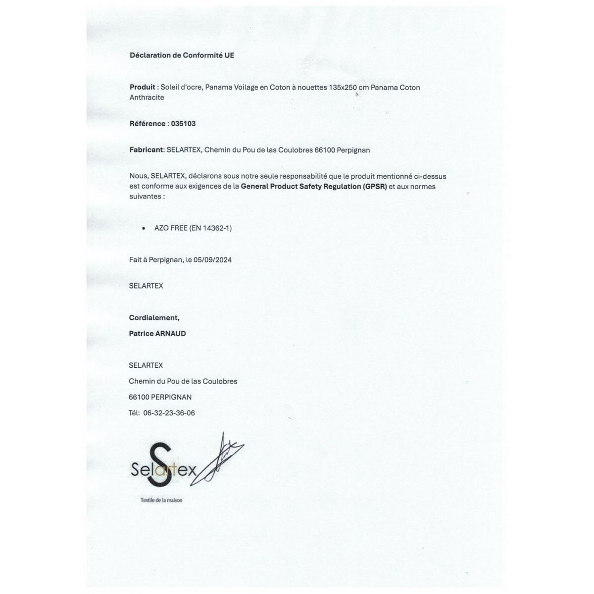 SOLEIL D'OCRE Voile à oeillets en coton 135x250 cm PANAMA, par Soleil d'Ocre