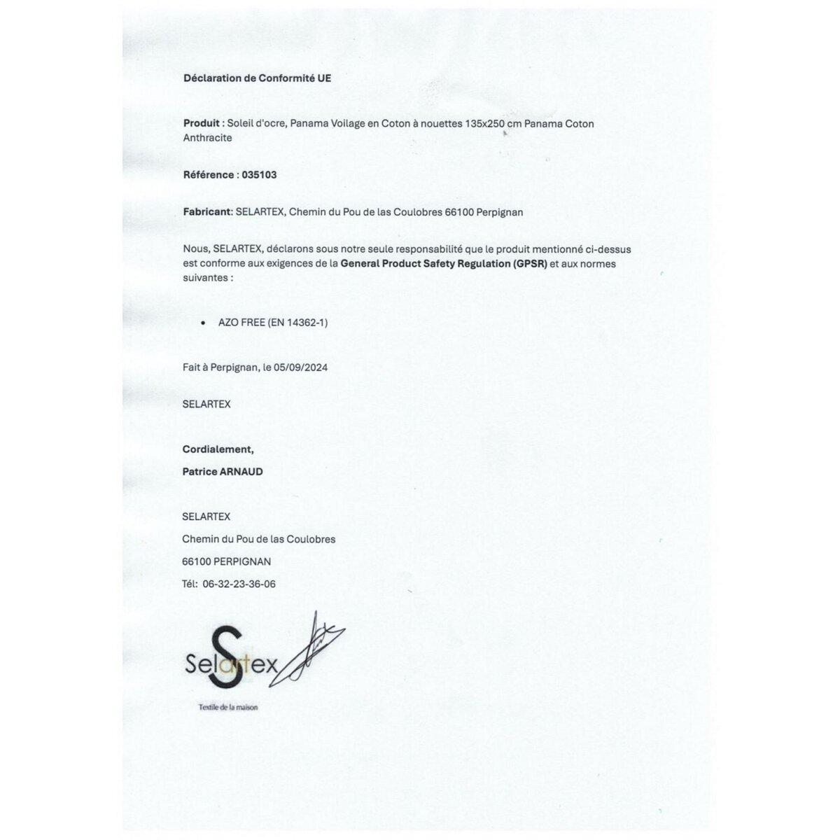 SOLEIL D'OCRE Voile à oeillets en coton 135x250 cm PANAMA, par Soleil d'Ocre