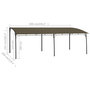 Voir la diapositive 6 : VIDAXL Auvent pare-soleil de jardin 6x3x2,55 m Taupe