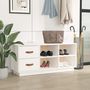 Voir la diapositive 3 : VIDAXL Banc a chaussures Blanc 100x34x45 cm Bois de pin massif