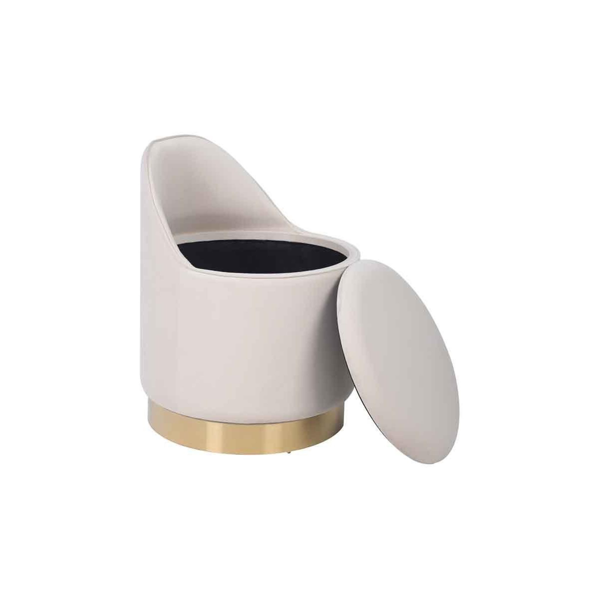Voir la diapositive 4 : Paris Prix Tabouret pivotant en velours  viktor  68cm ivoire