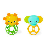 BTL BabyToLove Set de 2 hochets - Lion et Elephant