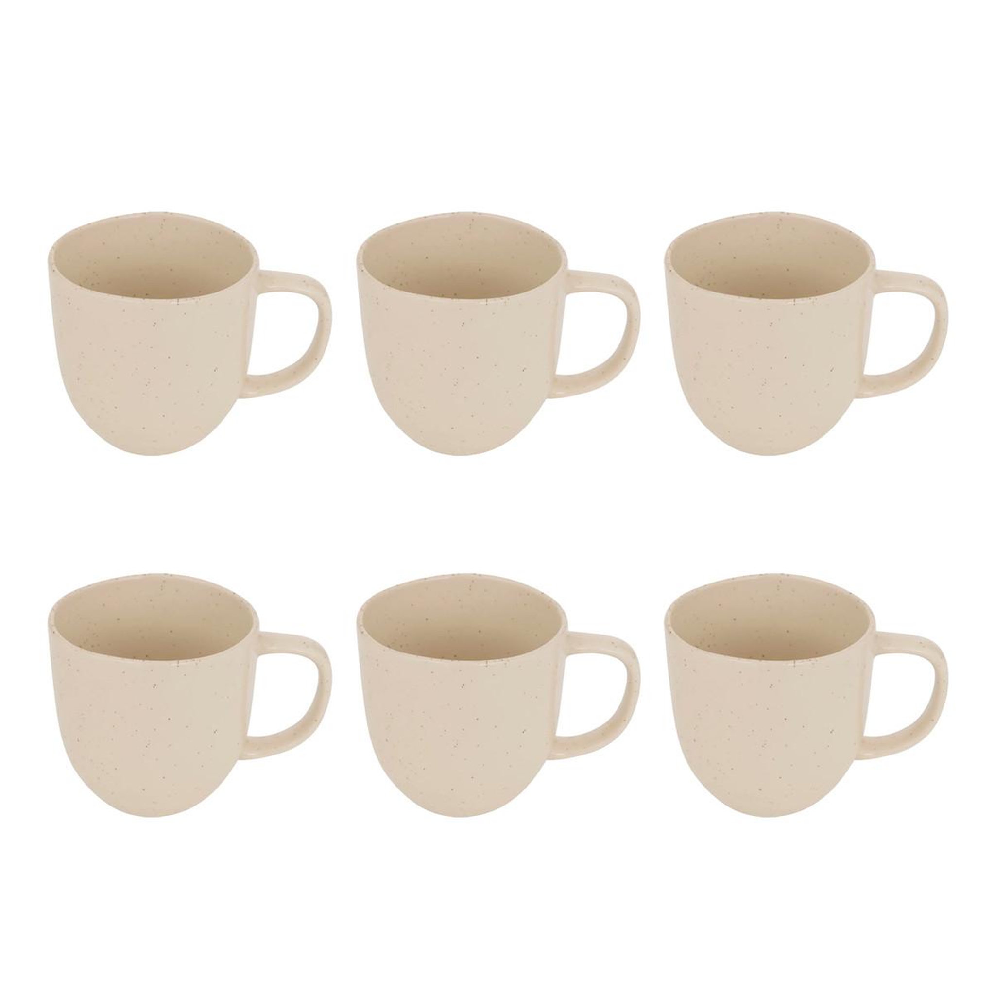 SECRET DE GOURMET Lot de 6 mugs en faïence  wonja  44cl crème