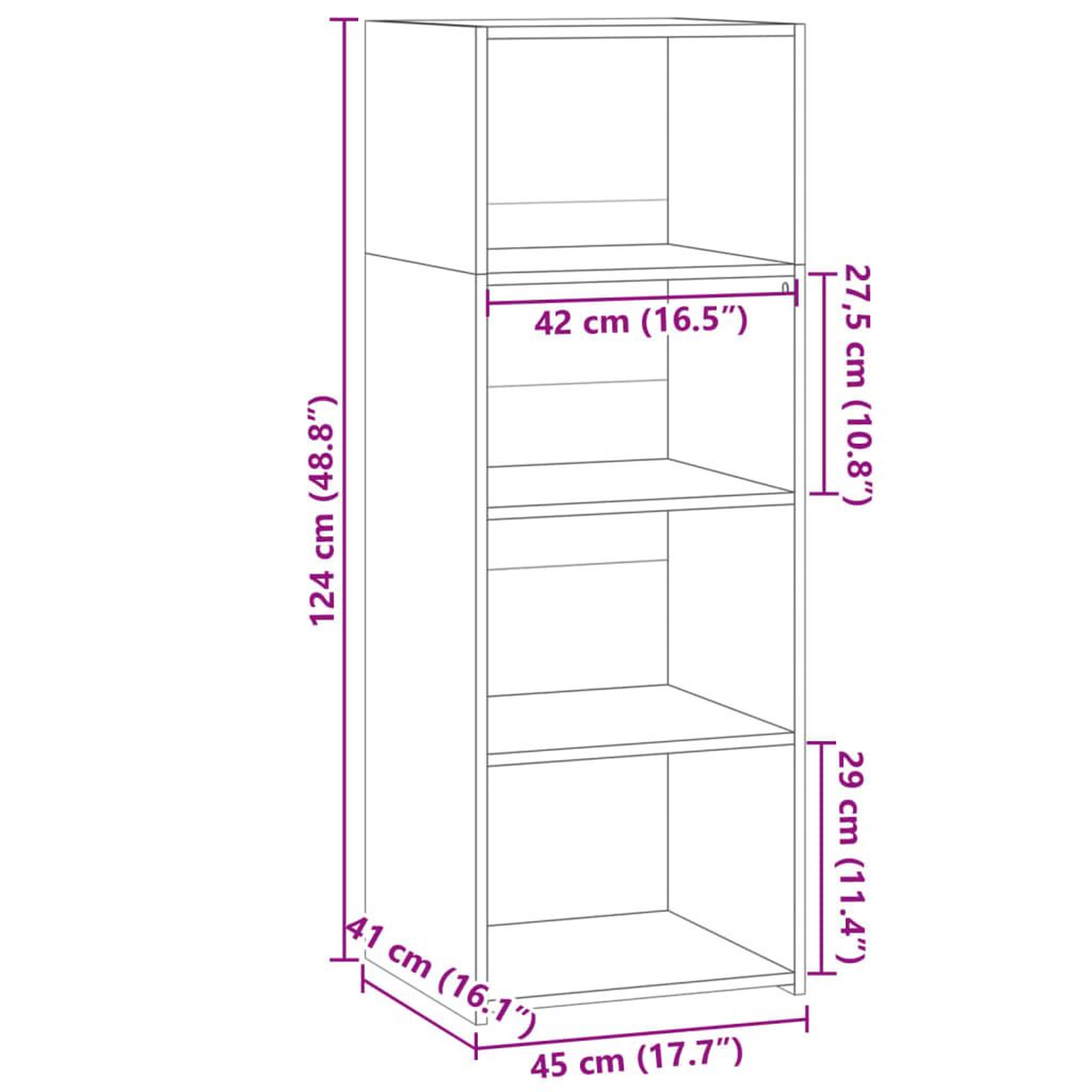Voir la diapositive 6 : VIDAXL Buffet haut chene fume 45x41x124 cm bois d'ingenierie
