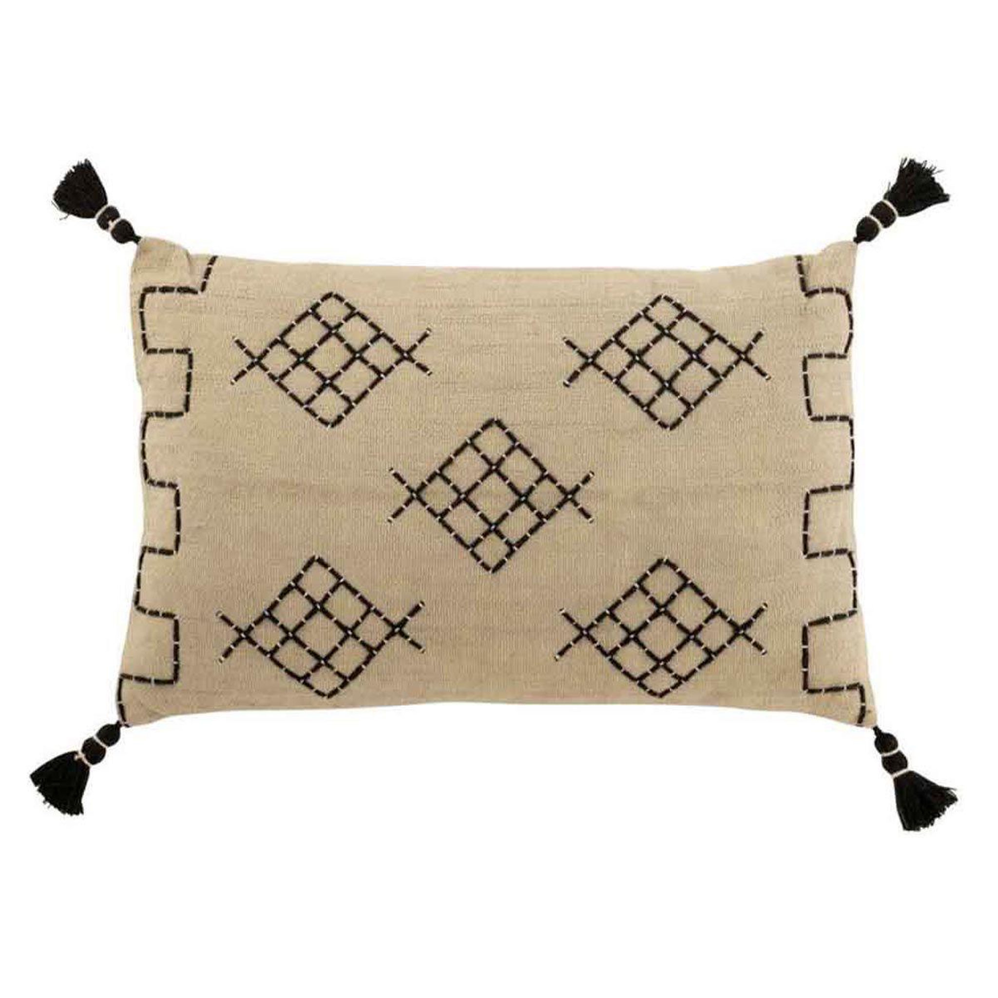 J-LINE Coussin déco  forme graphique  40x60cm gris