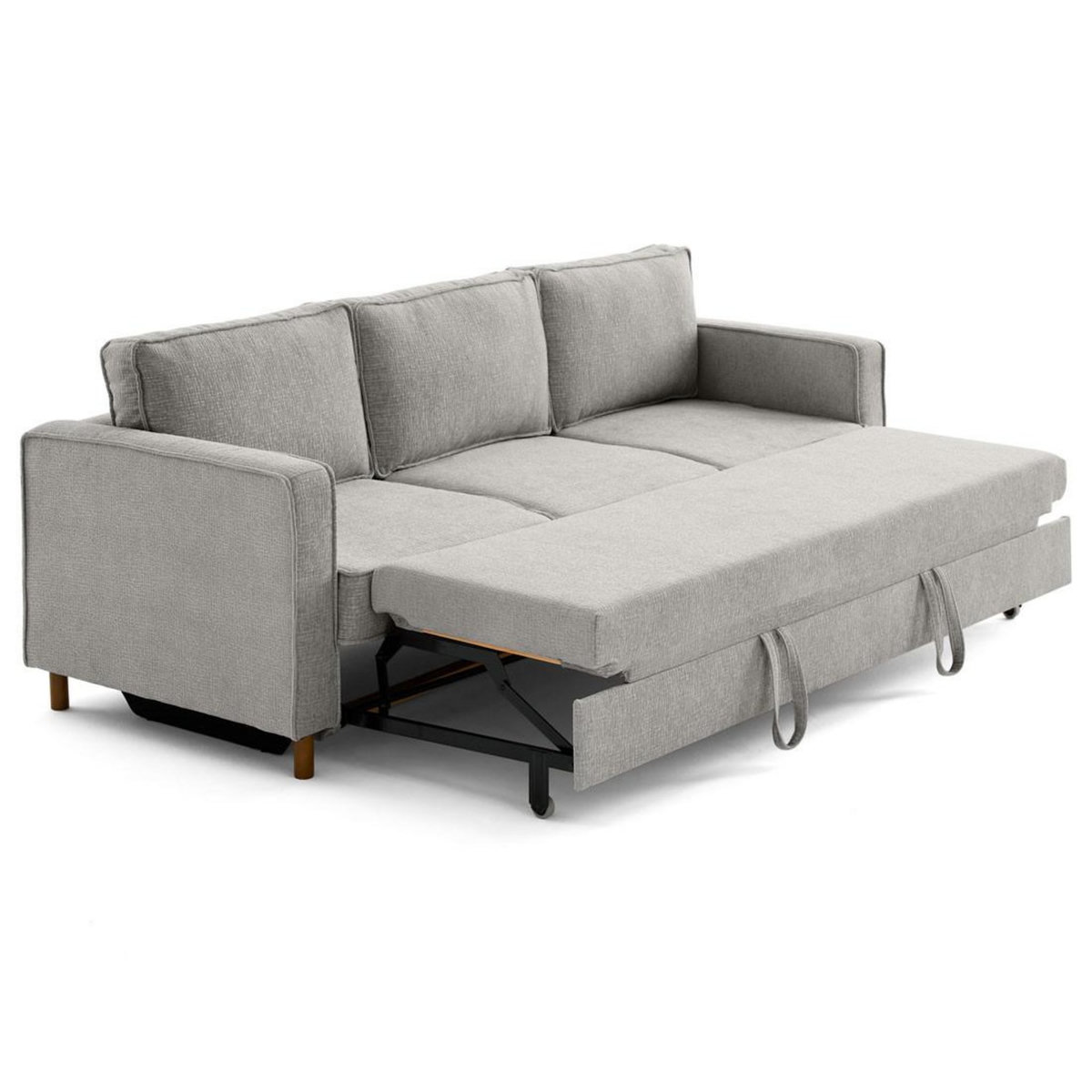 LISA DESIGN Jake - canapé droit 3 places convertible en tissu velours relief