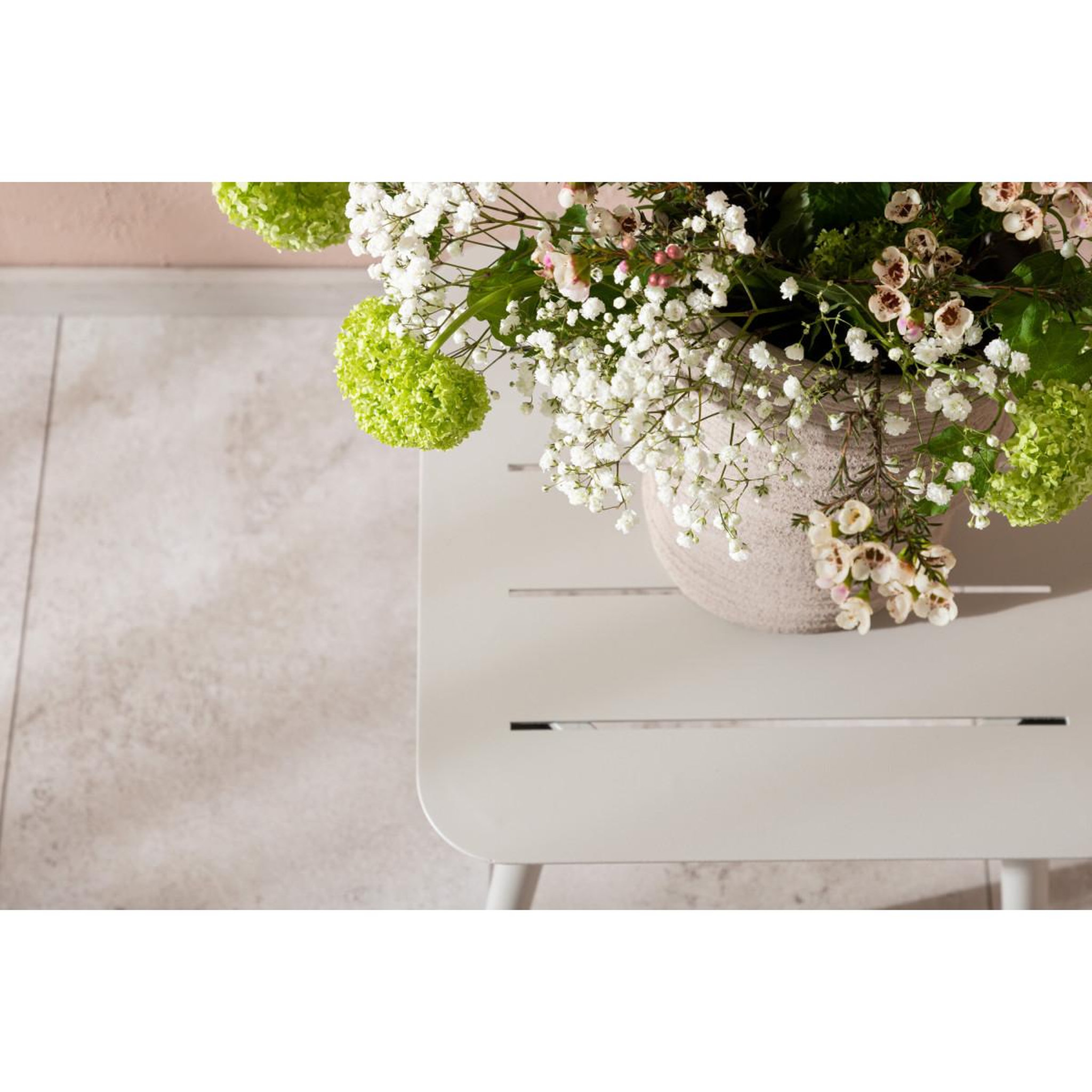 Voir la diapositive 5 : Paris Prix Table d'appoint de jardin carrée  lina  40cm beige