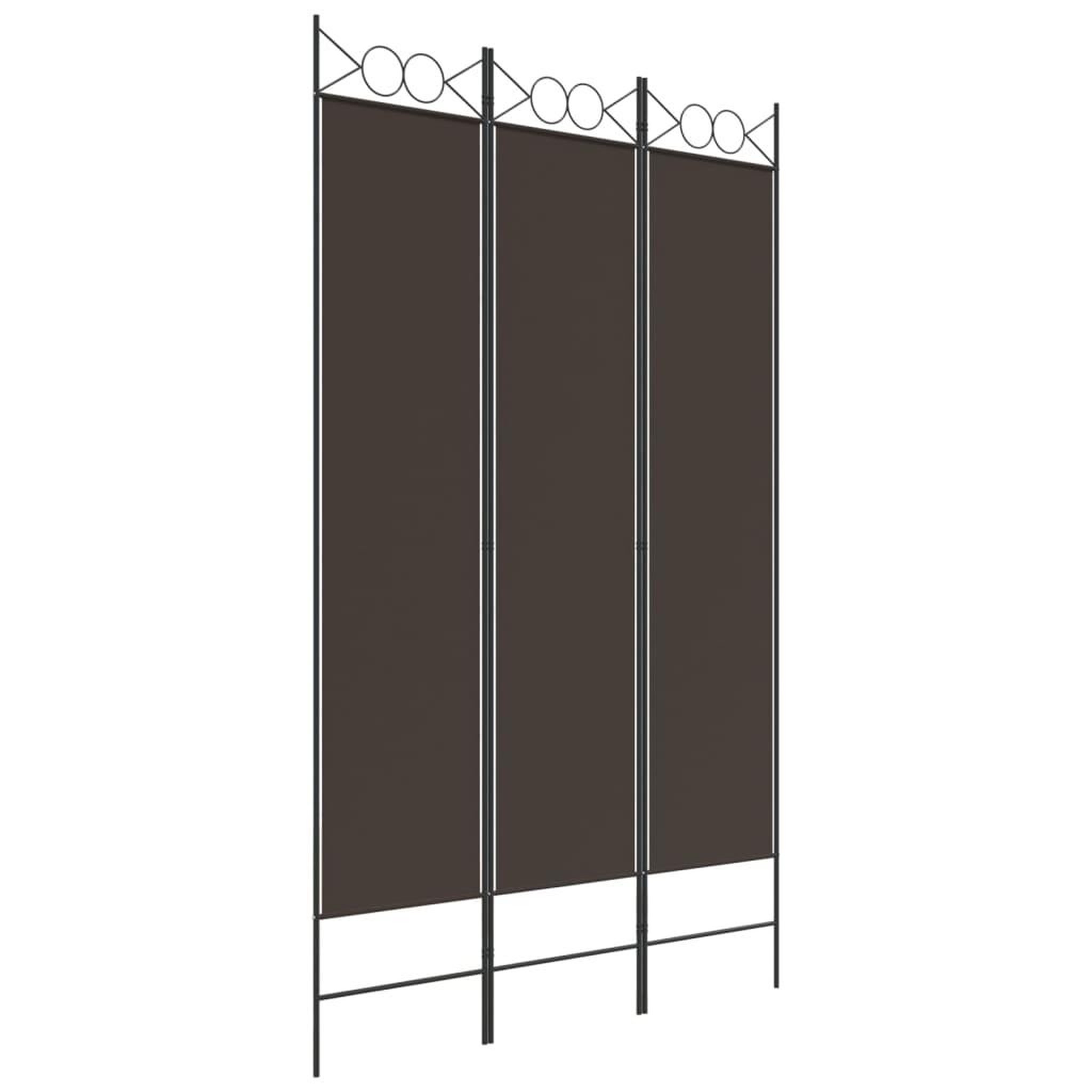 Voir la diapositive 2 : VIDAXL Cloison de separation 3 panneaux marron 120x200 cm tissu