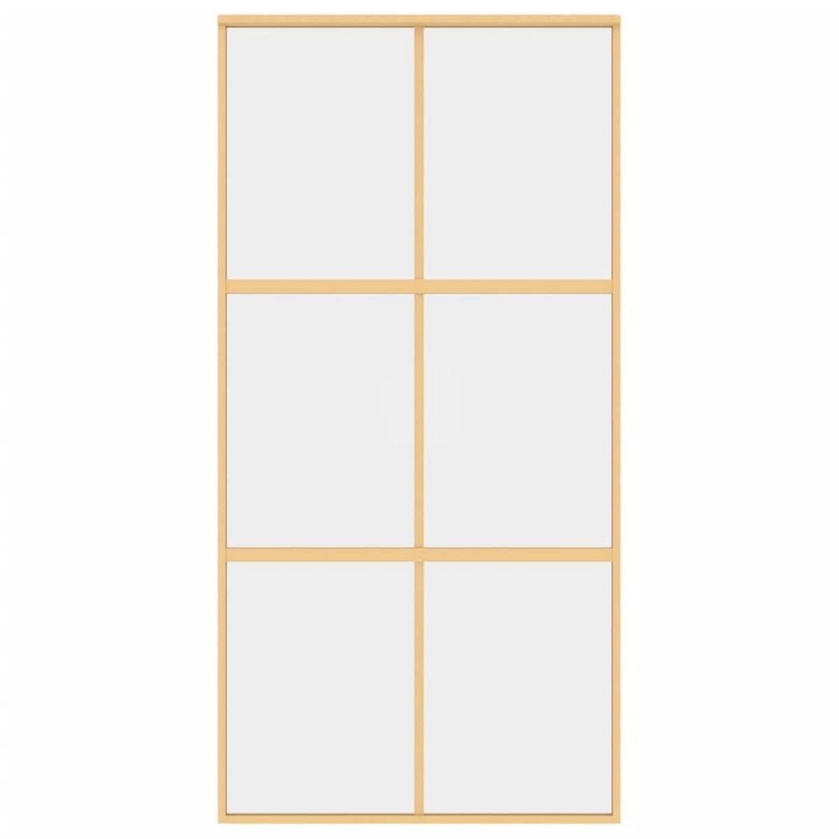 VIDAXL Porte coulissante dore 102,5x205cm verre ESG clair et aluminium