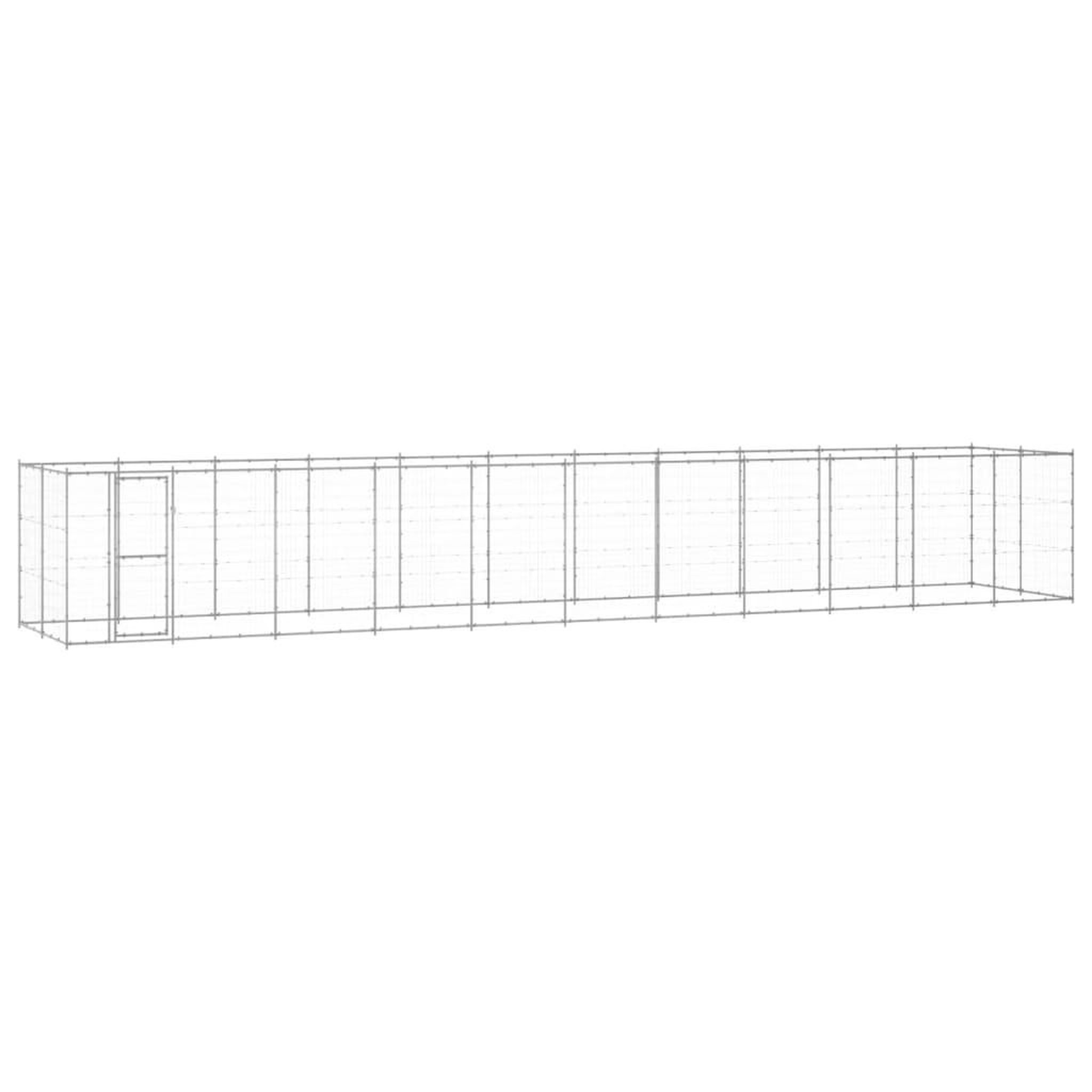 Voir la diapositive 2 : VIDAXL Chenil exterieur Acier galvanise 26,62 m²