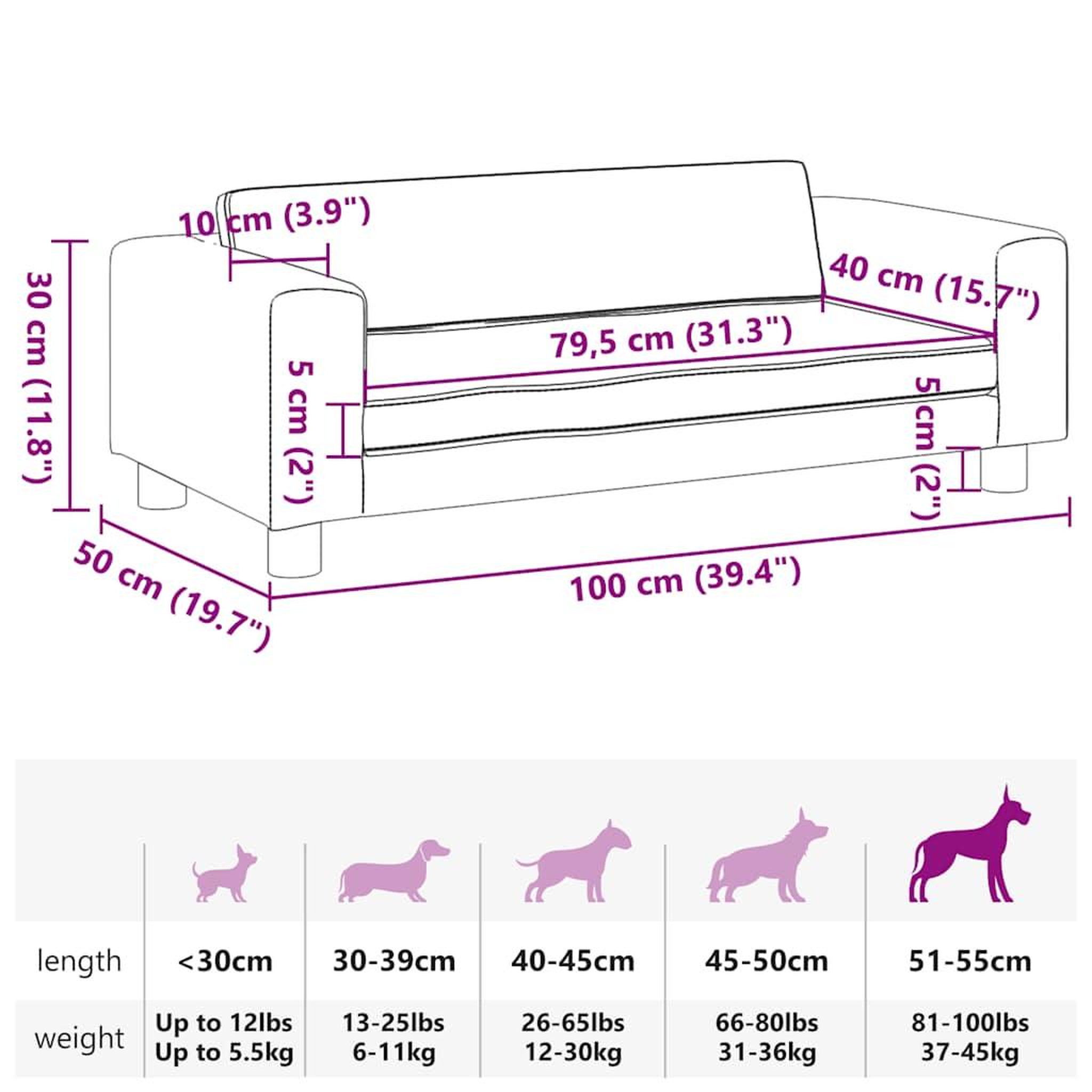 Voir la diapositive 6 : VIDAXL Lit pour chien avec extension marron 100x50x30 cm velours