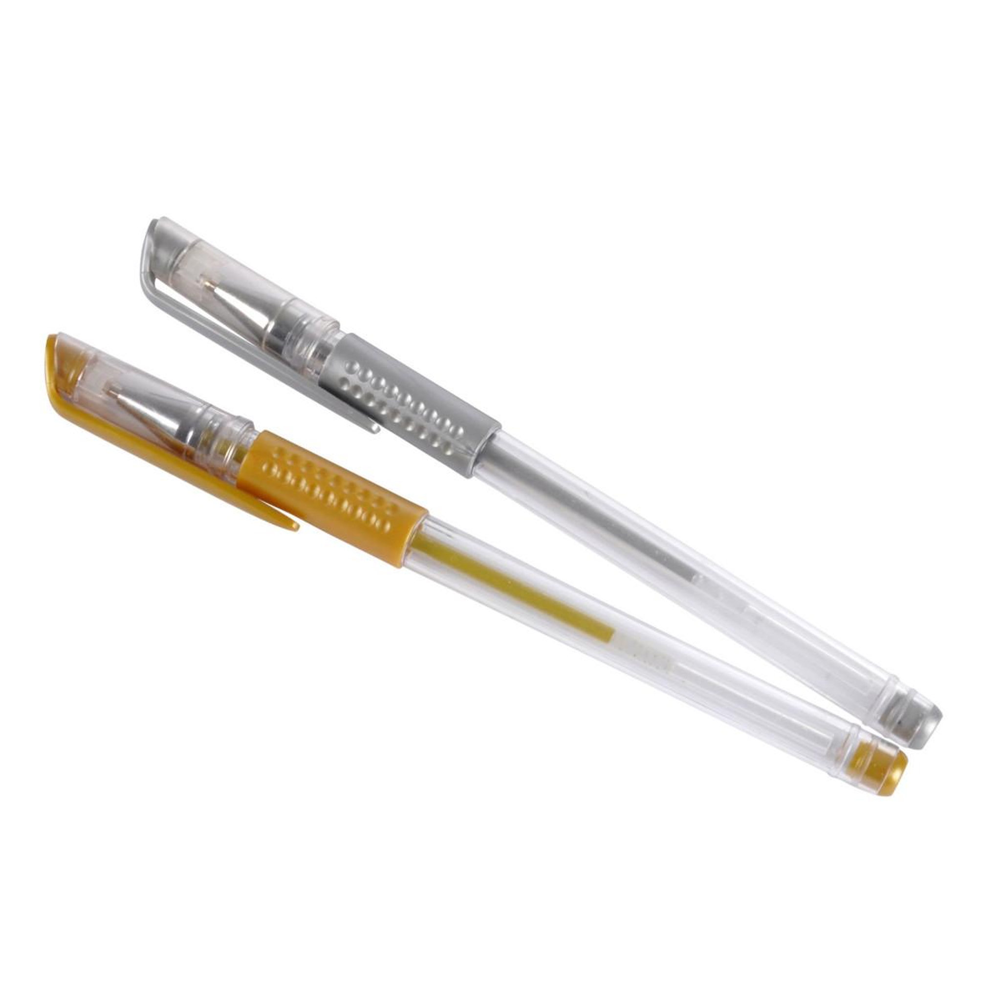 HOMEA Lot de 2 Stylos  Kandinsky  15cm Or & Argent