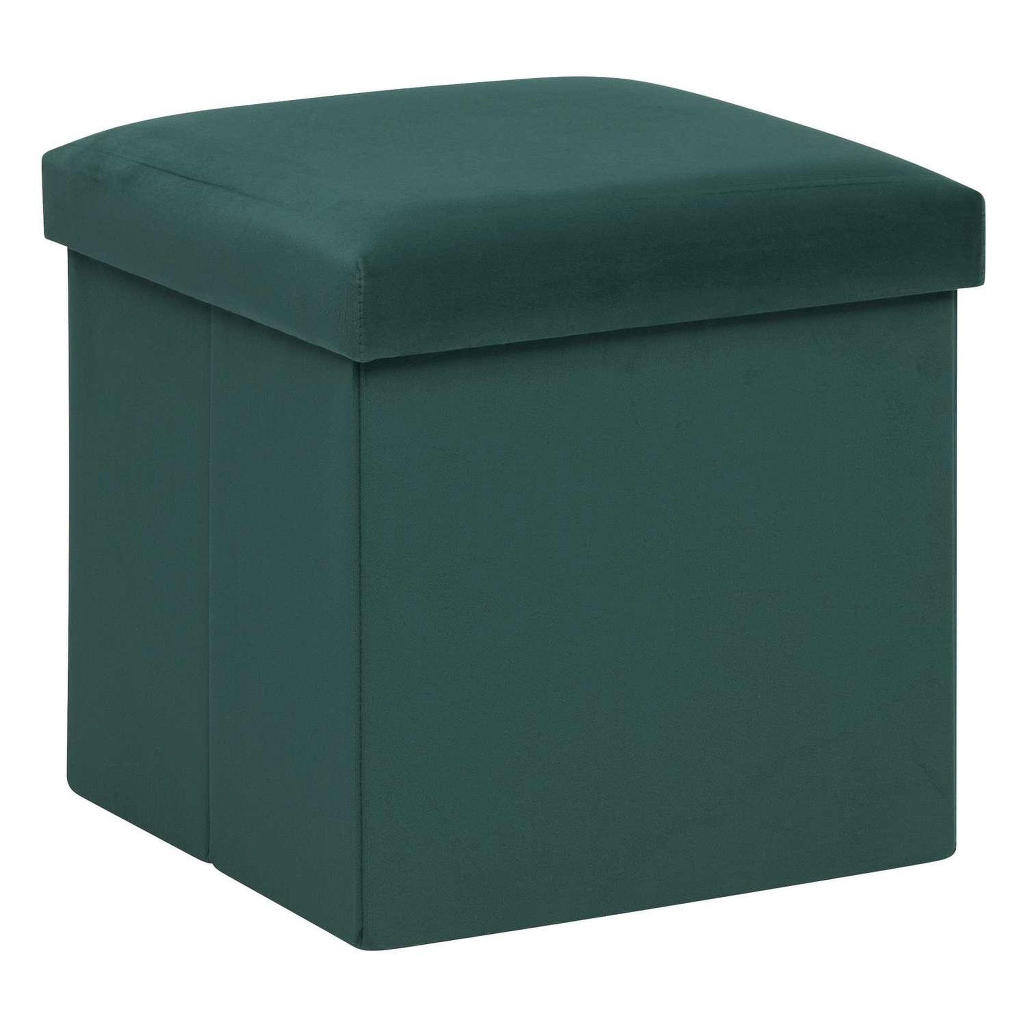 Voir la diapositive 1 : ATMOSPHERA Pouf de rangement pliable en velours