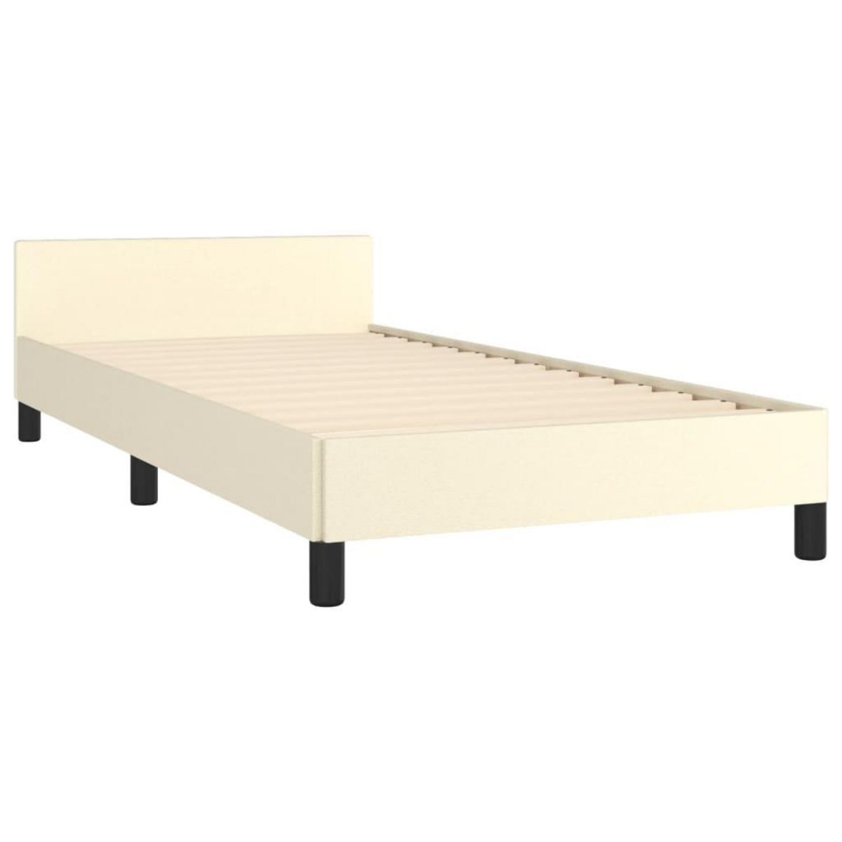 VIDAXL Cadre de lit avec tete de lit sans matelas creme 90x200 cm