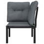 Voir la diapositive 4 : VIDAXL Chaise d'angle de jardin avec coussins noir/gris resine tressee