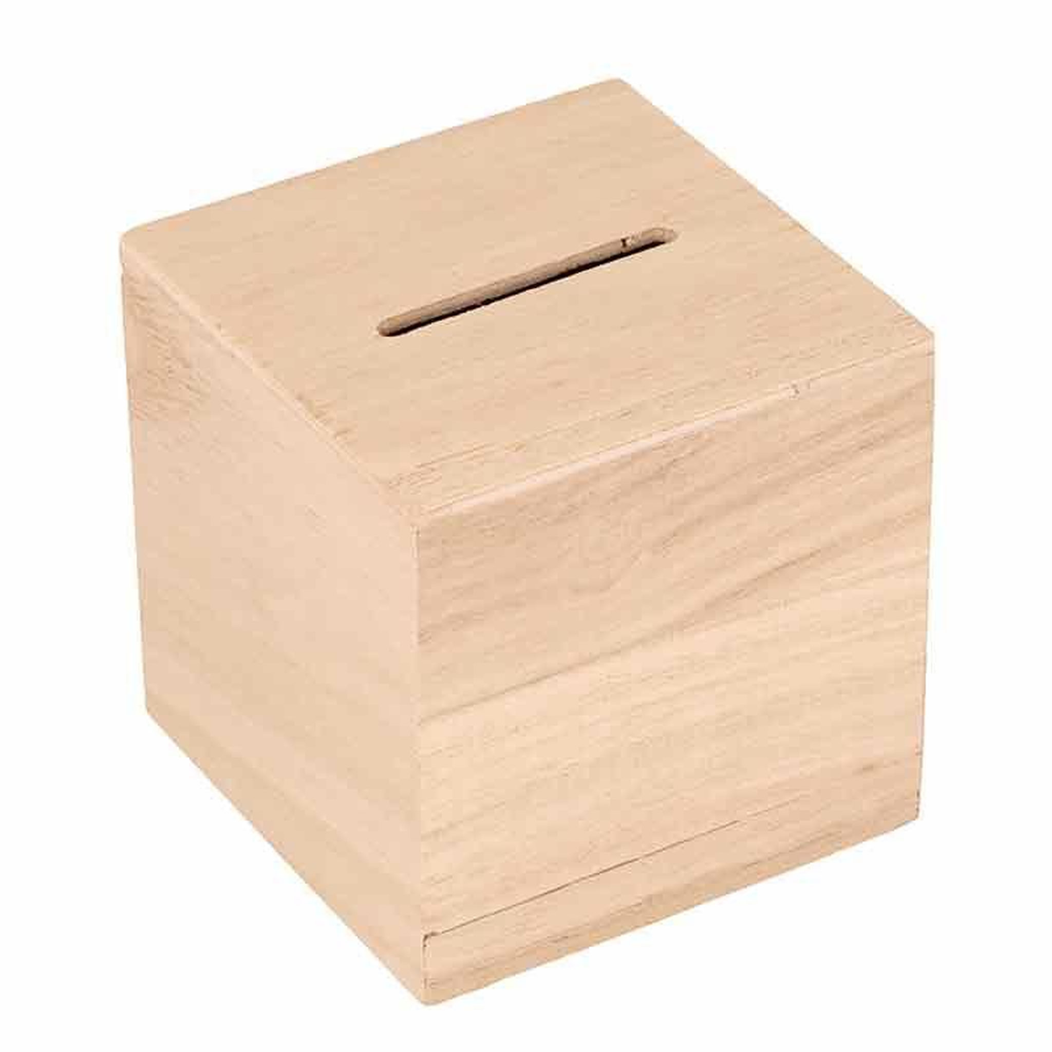 Voir la diapositive 3 : Artemio Set de 6 tirelires carrées en bois - 6 x 6 x 6 cm