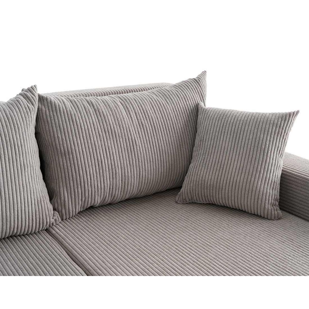 BEST MOBILIER Valos - canapé d'angle réversible - 4 places - convertible avec coffres - en velours côtelé