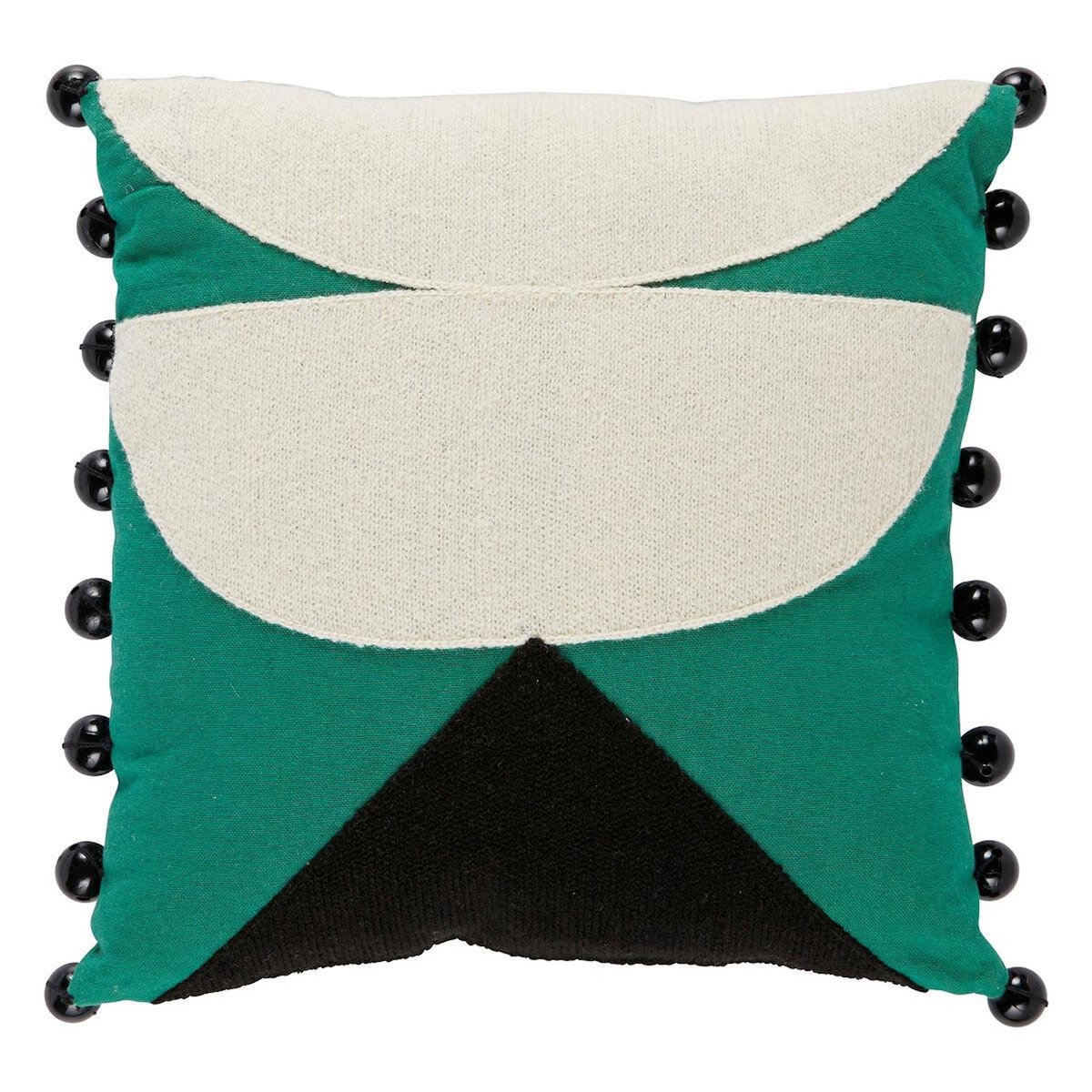 ATMOSPHERA Coussin Brodé Perle  Malakite  30x30cm Vert Cèdre