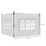 Voir la diapositive 3 : OUTSUNNY Lot de 2 parois latérales pour tonnelle 3 x 3 m ou 3 x 4 m - bâches de barnum 295 x 195 cm blanc