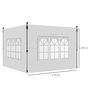 Voir la diapositive 3 : OUTSUNNY Lot de 2 parois latérales pour tonnelle 3 x 3 m ou 3 x 4 m - bâches de barnum 295 x 195 cm blanc