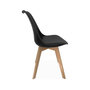 Voir la diapositive 6 : SWEEEK Lot de 4 chaises scandinaves. pieds bois de hêtre. chaise 1 place. noirs
