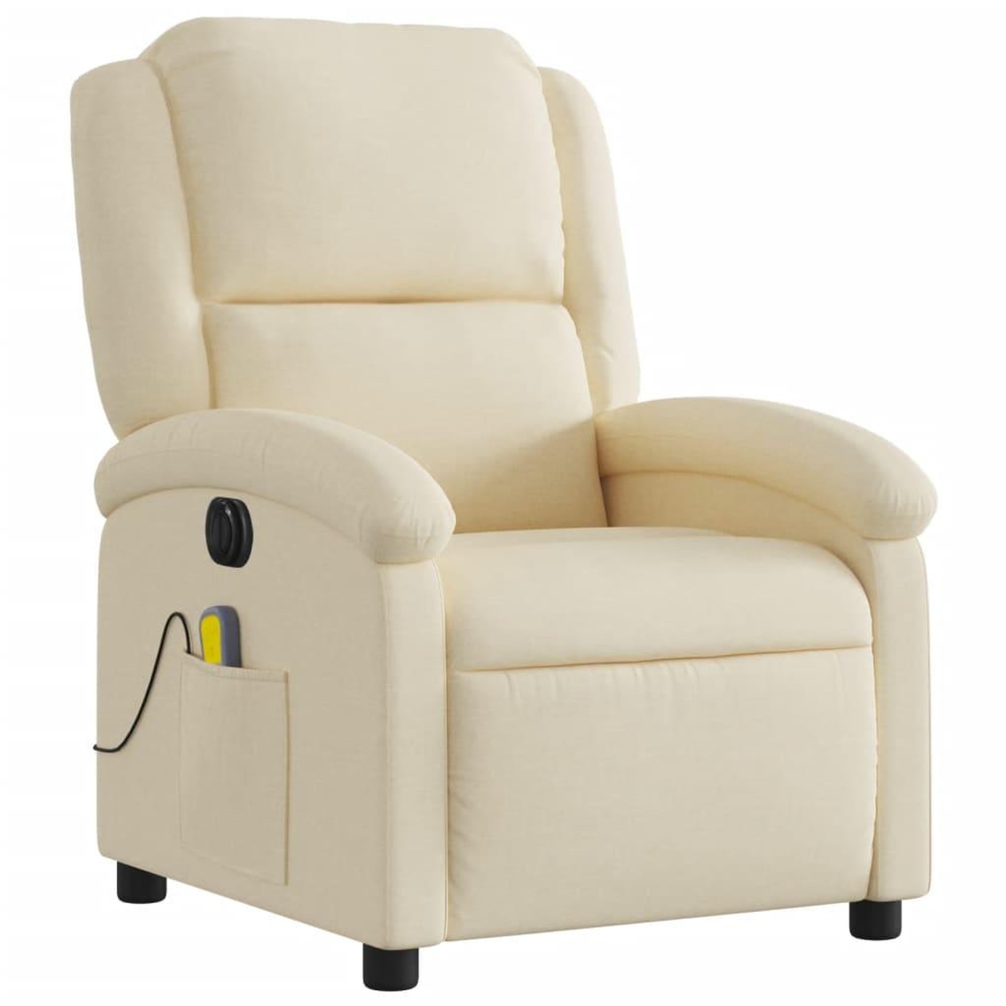 Voir la diapositive 4 : VIDAXL Fauteuil inclinable de massage electrique creme tissu