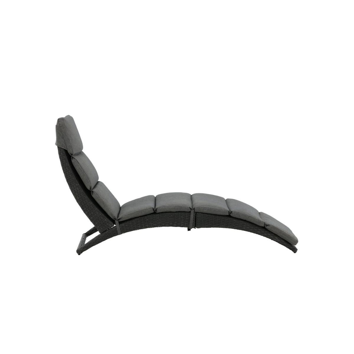 Paris Prix Chaise Longue  Archie  158cm Noir