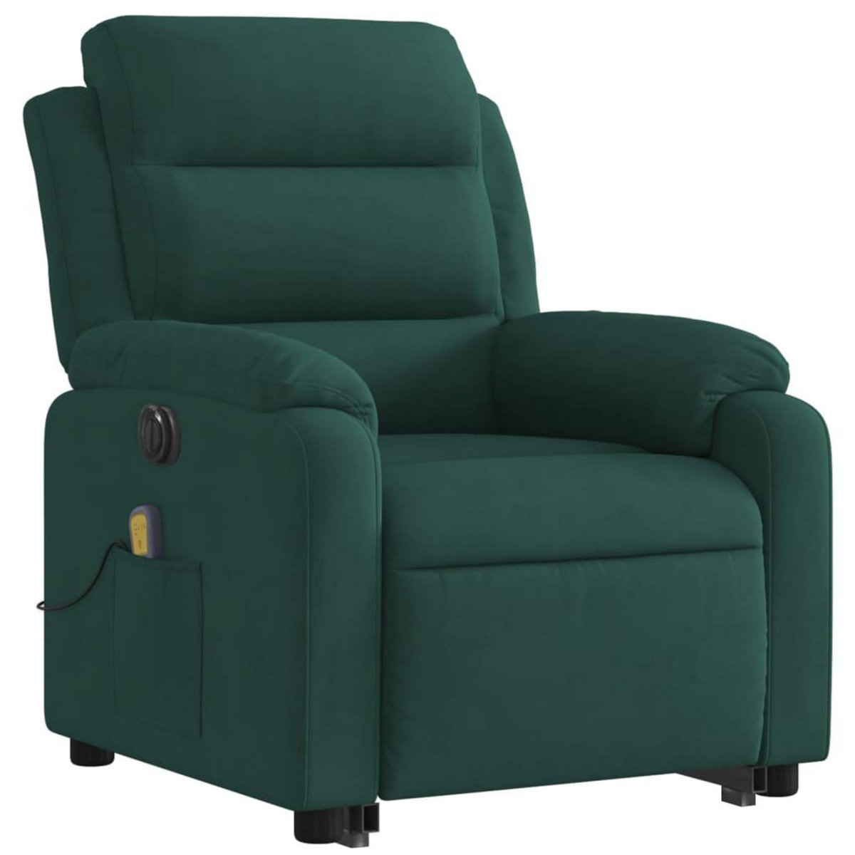 VIDAXL Fauteuil inclinable de massage electrique vert fonce velours