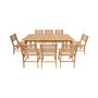 Voir la diapositive 2 : SWEEEK Table de jardin extensible bois d'acacia + 8 assises Palena + Ocara 200/275 x 100 x 75 cm naturel