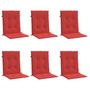 Voir la diapositive 3 : VIDAXL Coussins de chaise de jardin a dossier bas lot de 6 rouge