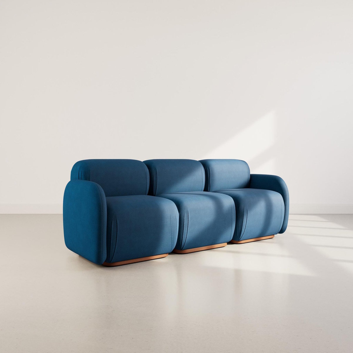 LISA DESIGN Penelope - canapé droit modulable 3 places en velours texturé